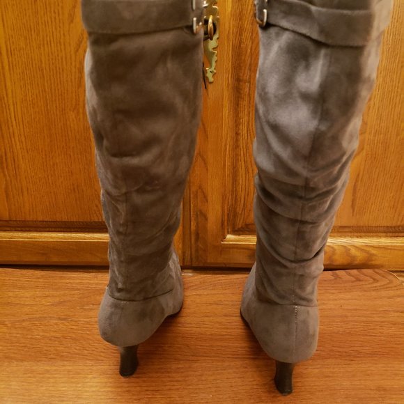 Suede Look Wide Calf Boots! - Picture 3 of 12